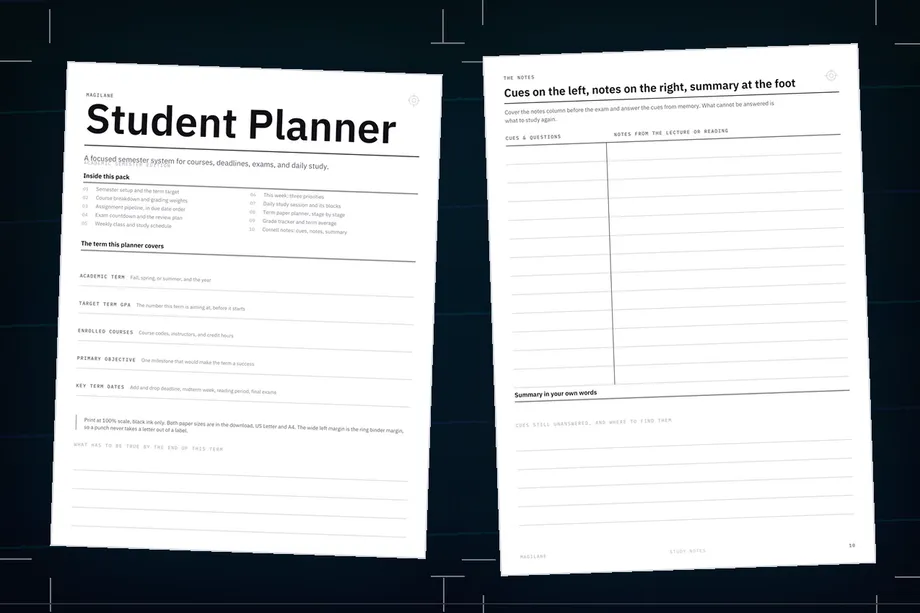 The two week exam plan and the timed daily session