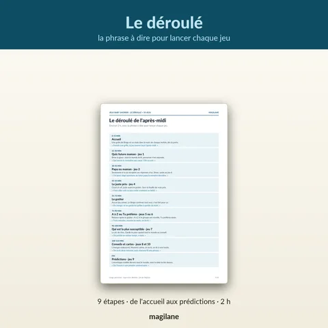 Le déroulé. la phrase à dire pour lancer chaque jeu