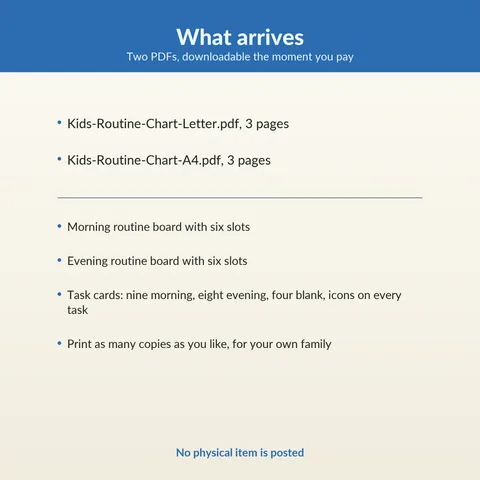 What arrives. Two PDFs, downloadable the moment you pay